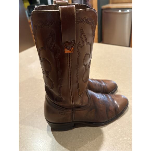9 M Vintage 70s Levi\'s Orange Tab Cowboy Boots Western Boot leather Levis vtg main image 7
